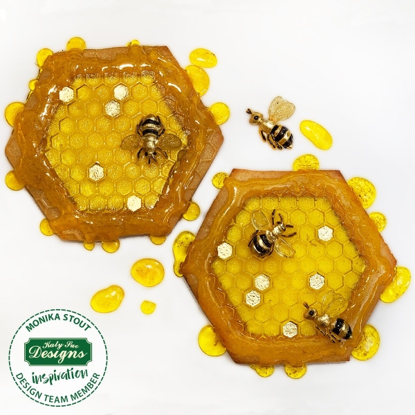 Silicone Mould - Continuous Honeycomb & Bees